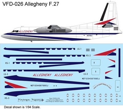 1:94 Allegheny Airlines (delivery cs) Fokker F.27