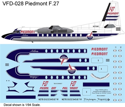 1:94 Piedmont Airlines (delivery cs) Fokker F.27