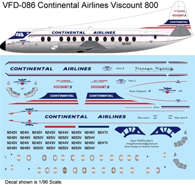 1:96 Continental Airlines (delivery cs) V. Viscount 800