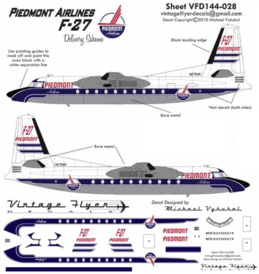 1:144 Piedmont Airlines (delivery cs) Fokker F.27