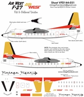 1:144 AirWest (gold/red cs) Fokker F.27