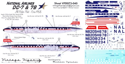 1:72 National Airlines (1958 cs) Douglas DC-7