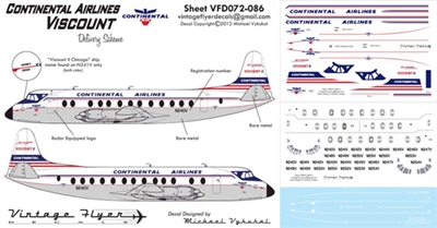 1:72 Continental Airlines (delivery cs) V. Viscount 800