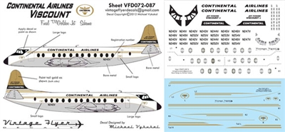 1:72 Continental Airlines (final cs) V. Viscount 800
