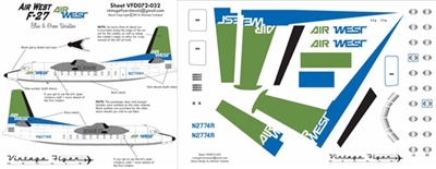 1:72 AirWest (green/blue cs) Fokker F.27