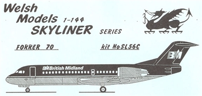 1:144 Fokker 70, British Midland *Sold Out*