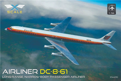 1:144 Douglas DC-8-61, United Airlines 'Saul Bass' (XScale Decal)